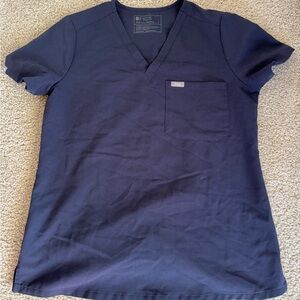 Figs Navy Blue Scrub Top